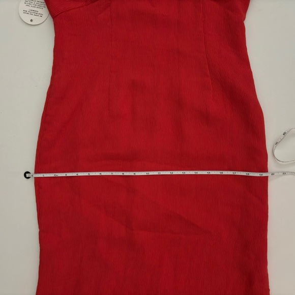 STAUD Gianna Front Keyhole Maxi Dress Ribbed Strappy cutout Papaya orange 14 - Picture 4 of 14